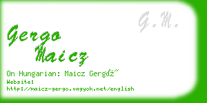 gergo maicz business card